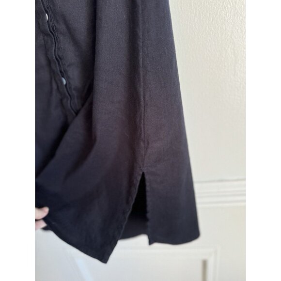 Tahari Linen Blend Midi Dress Womens Small Blue Button Down Sleeveless Nautical - Picture 6 of 9